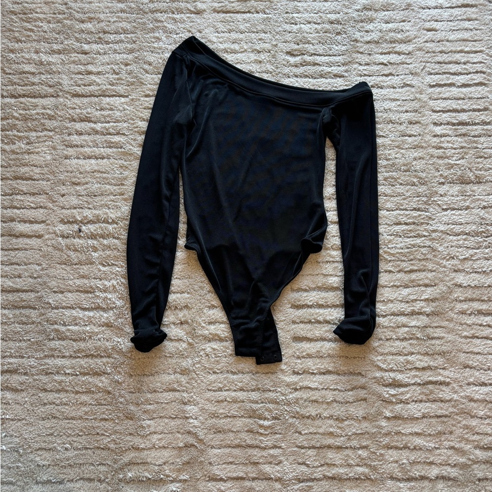 Free People Black Off-Shoulder Long Sleeve Bodysuit 045 - Picture 4 of 5